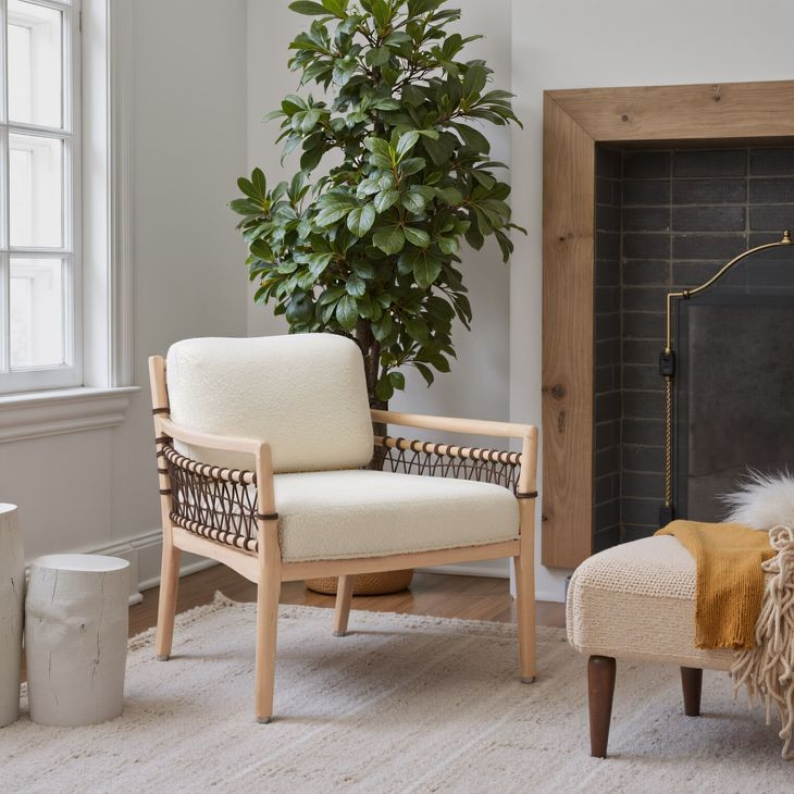 Wezly Ivory Upholstered Accent Chair