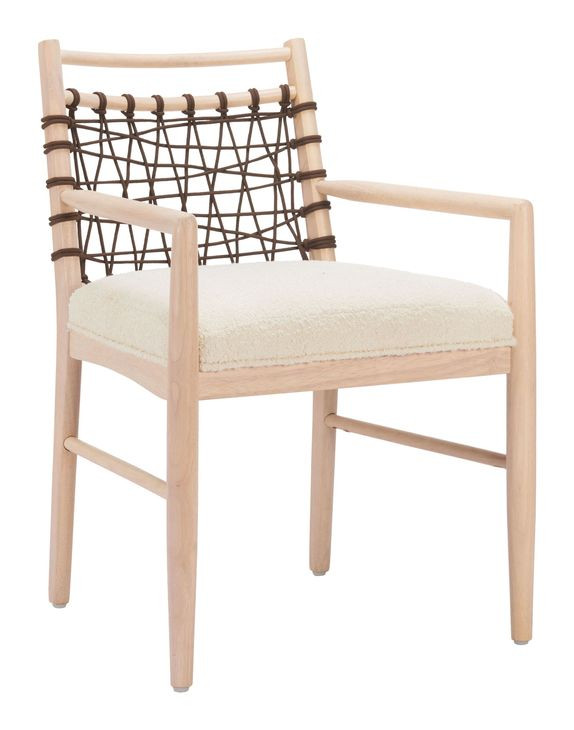 Wezly Ivory Upholstered Dining Chair Set of 2