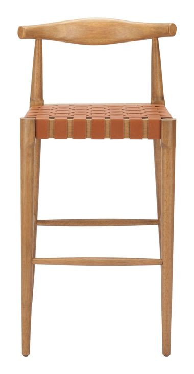 Bandani Tan Leather Upholstered Bar Stool