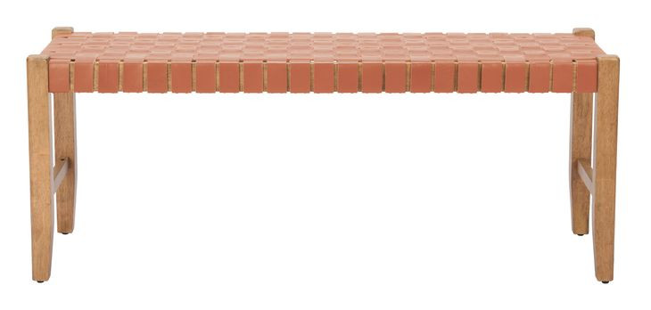 Bandani Tan Leather Upholstered 48" Accent Bench