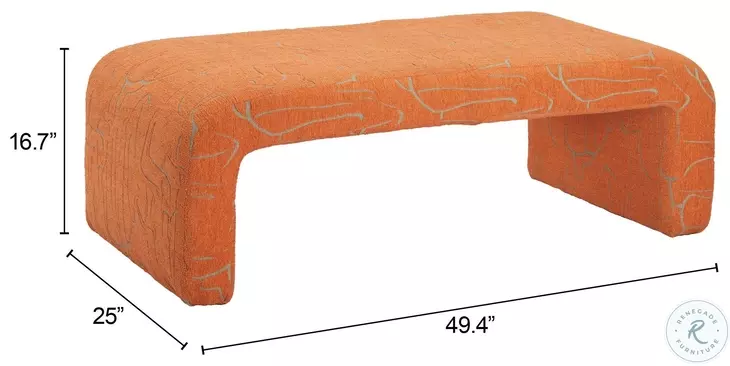 Nendo Abstract Orange Bench