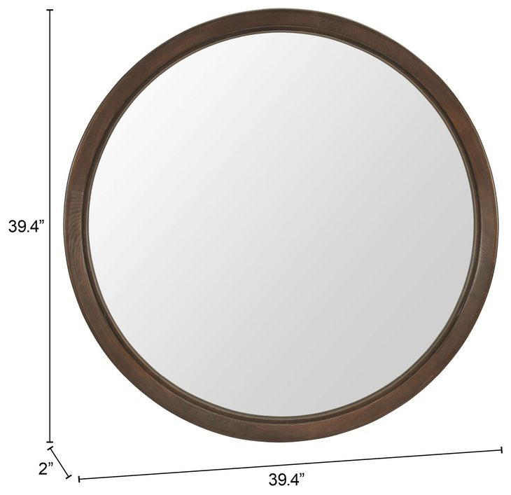Inikas Espresso Round Wall Mirror