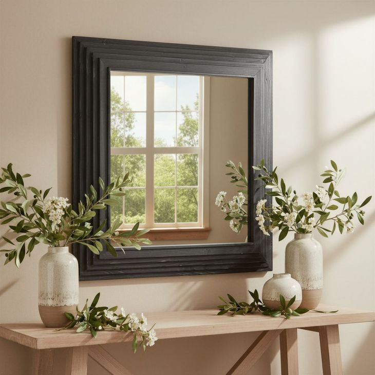 Kare Black Square Wall Mirror