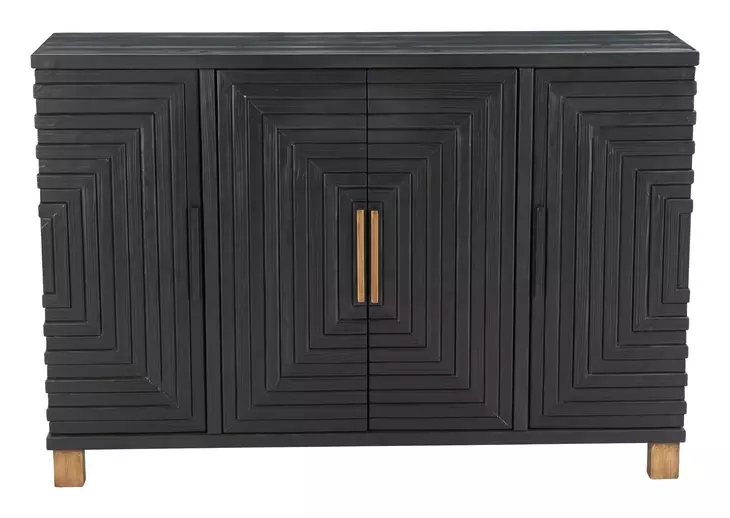 Trazo Black 4 Door Accent Cabinet