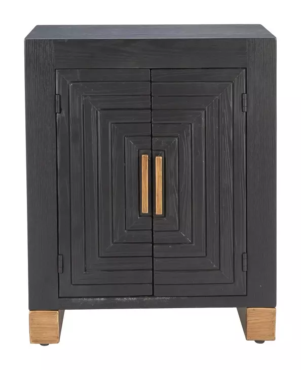 Trazo Black and Brown Rectangular Side Table