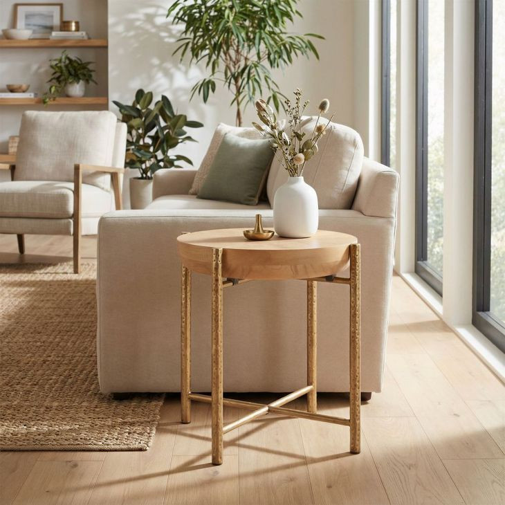 Halva Natural Round Side Table