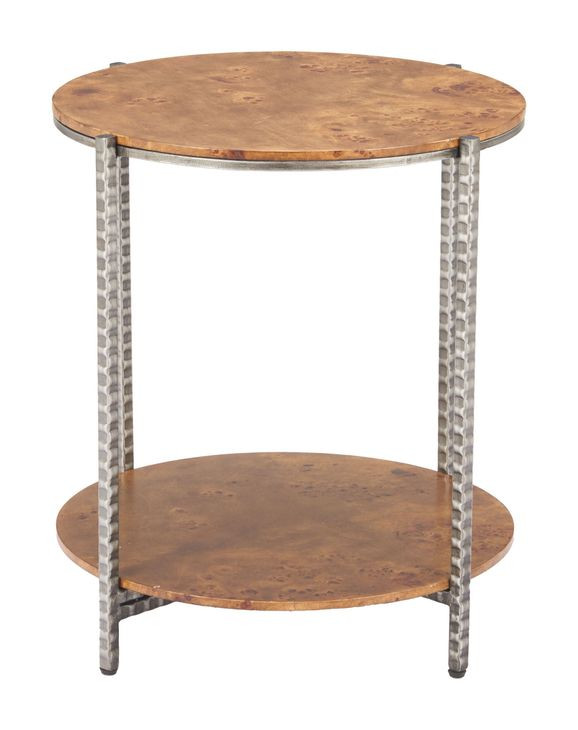 Adna Brown Round Side Table