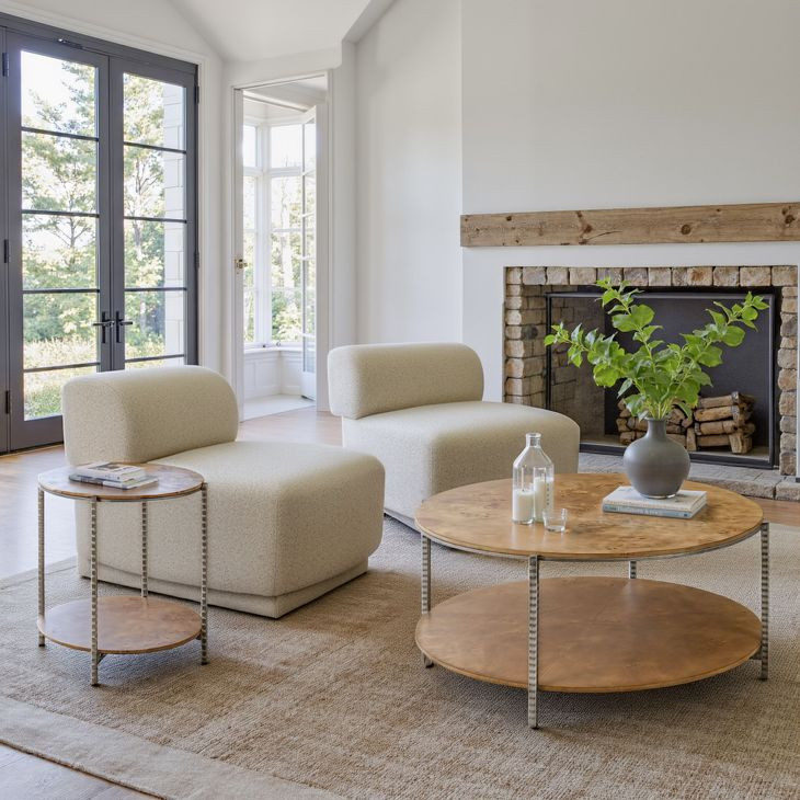 Adna Brown Round Occassional Table Set