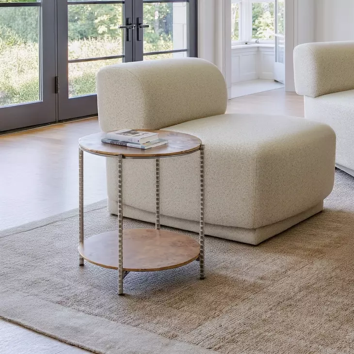 Adna Brown Round Side Table