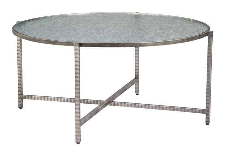 Vetro Silver Round Glass Top Cocktail Table