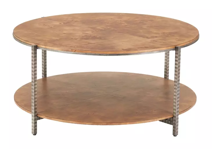 Adna Brown Round Cocktail Table