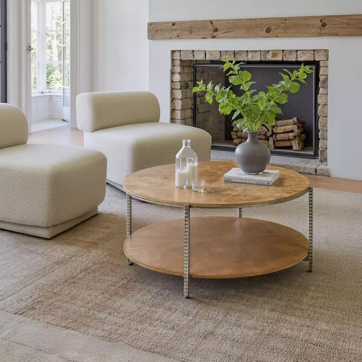 Adna Brown Round Cocktail Table