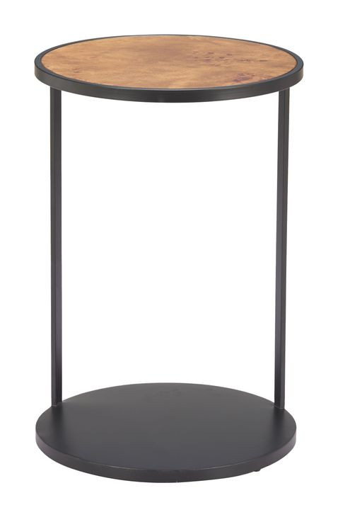 Nodo Brown and Black Round Side Table