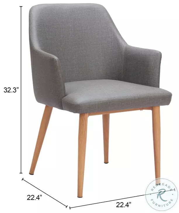 Wisom Gray Dining Chair Set Of 2