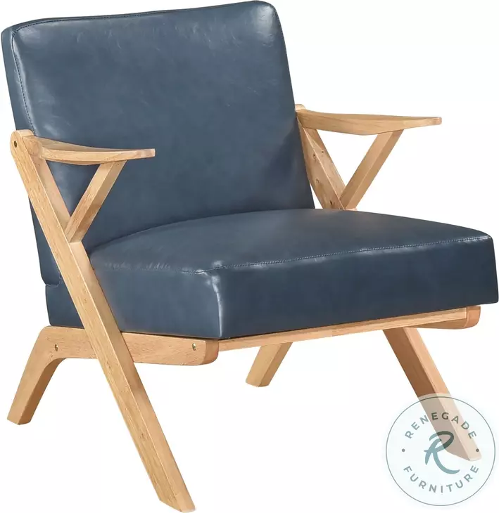 Elliott Natural And Blue Accent Chair