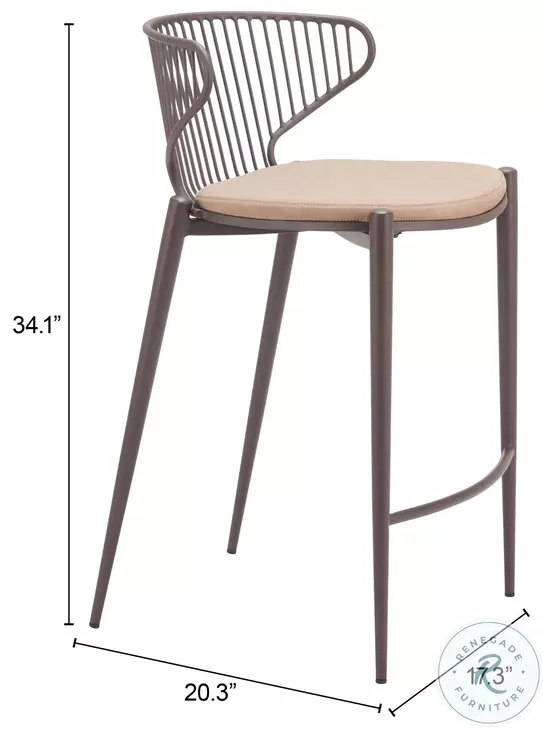 Silues Taupe Counter Height Stool Set Of 2