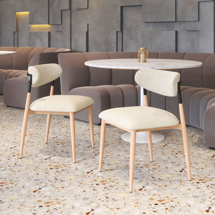 Equinox Oyster Gray Upholstered Dining Chair Set of 2