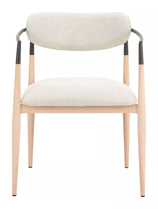 Equinox Oyster Gray Upholstered Dining Arm Chair
