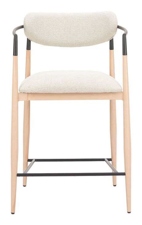 Equinox Oyster Gray Upholstered Counter Height Stool