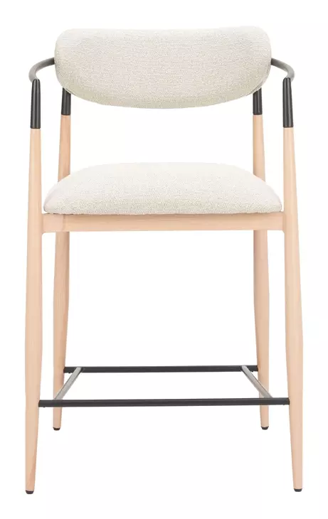 Equinox Oyster Gray Upholstered Counter Height Stool