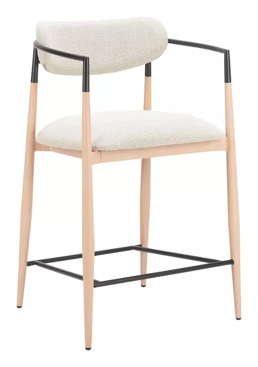 Equinox Oyster Gray Upholstered Counter Height Stool