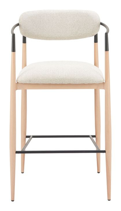 Equinox Oyster Gray Upholstered Bar Stool