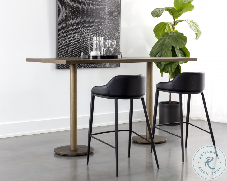 Corina Antique Brass Bar Table