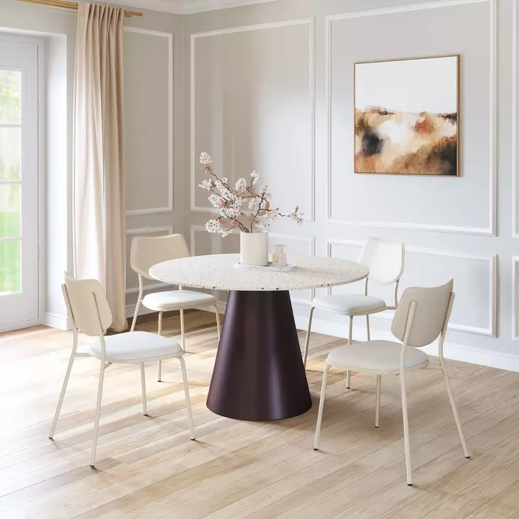Zeal Light Gray and Taupe Upholstered Dining Chair Set of 4