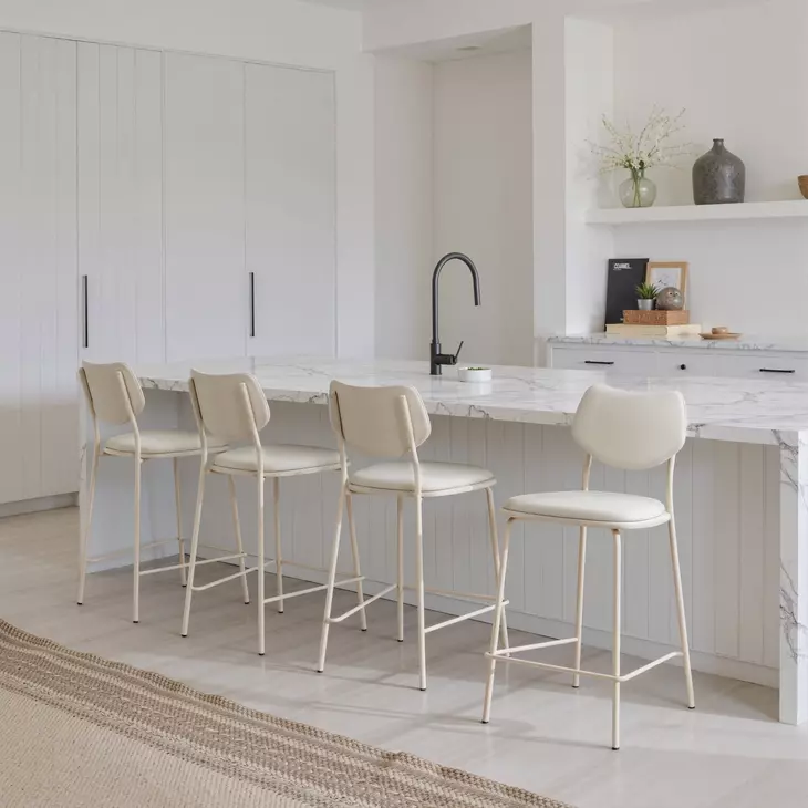 Zeal Light Gray and Taupe Upholstered Counter Height Stool Set of 4