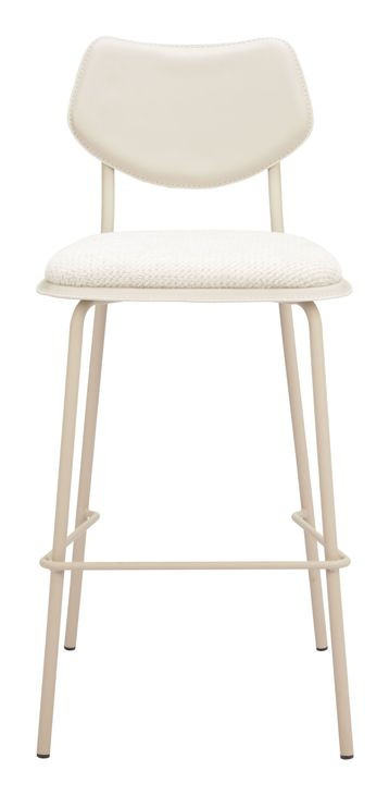 Zeal Light Gray and Taupe Upholstered Bar Stool Set of 4