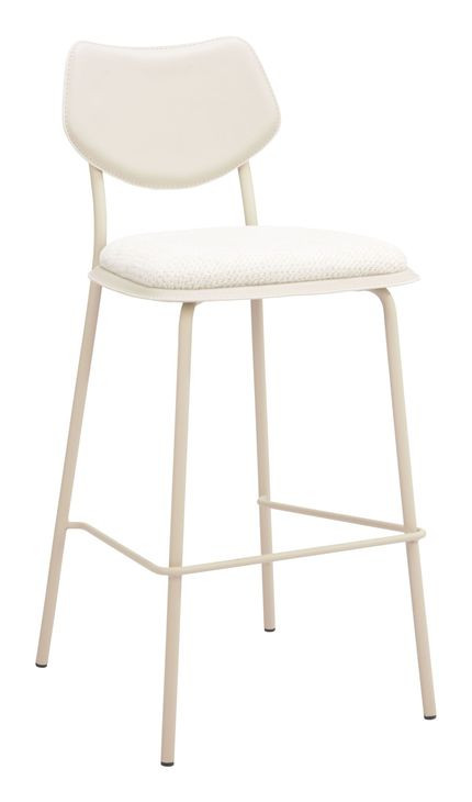 Zeal Light Gray and Taupe Upholstered Bar Stool Set of 4