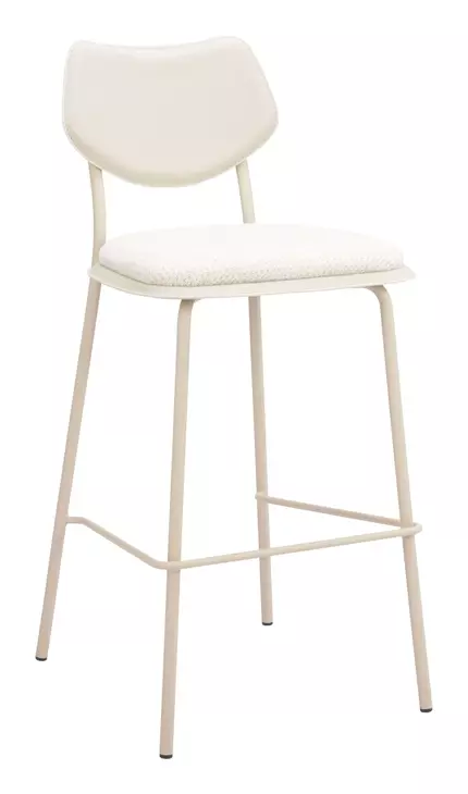 Zeal Light Gray and Taupe Upholstered Bar Stool Set of 4