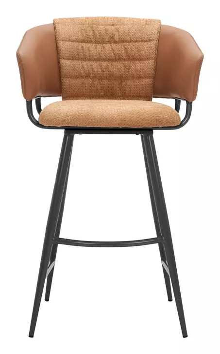 Juno Brown Upholstered Bar Stool Set of 2