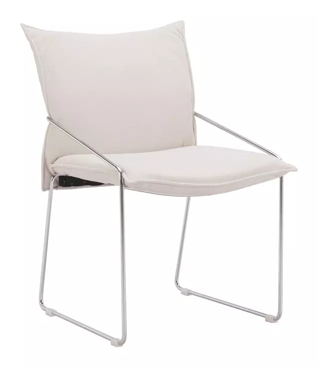 Pola White Upholstered Dining Chair Set of 2