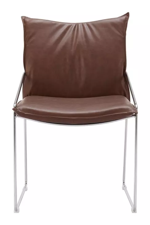 Pola Brown Upholstered Dining Chair Set of 2