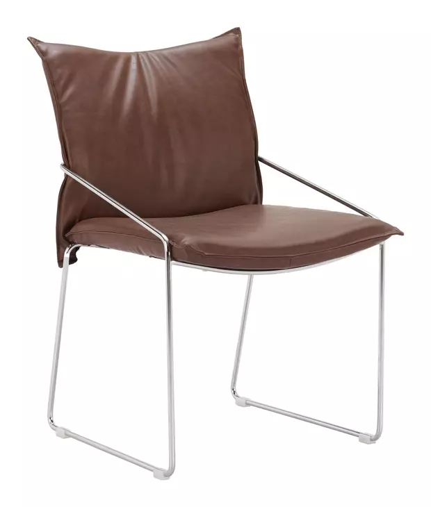Pola Brown Upholstered Dining Chair Set of 2