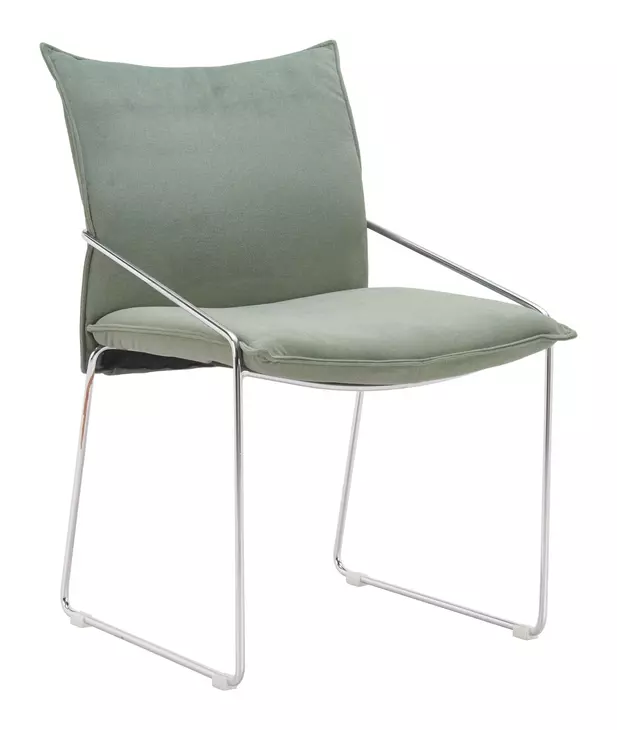 Pola Green Upholstered Dining Chair Set of 2