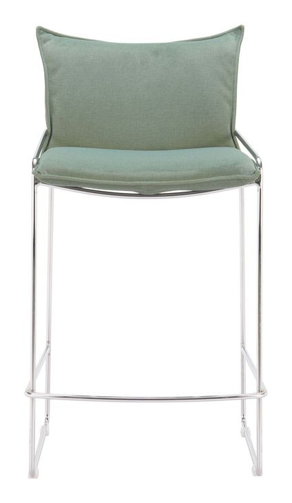 Pola Green Upholstered Counter Height Stool