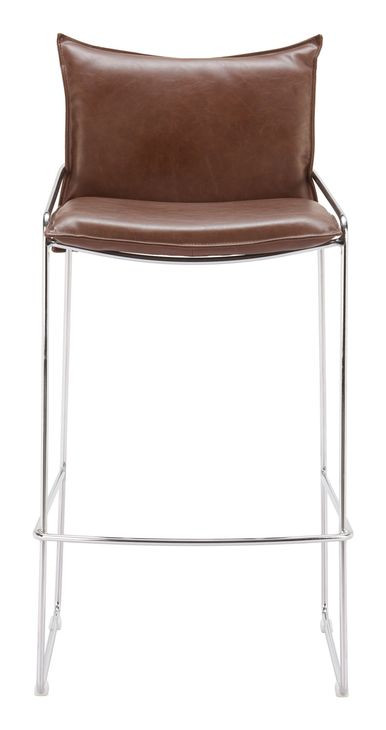 Pola Brown Upholstered Bar Stool