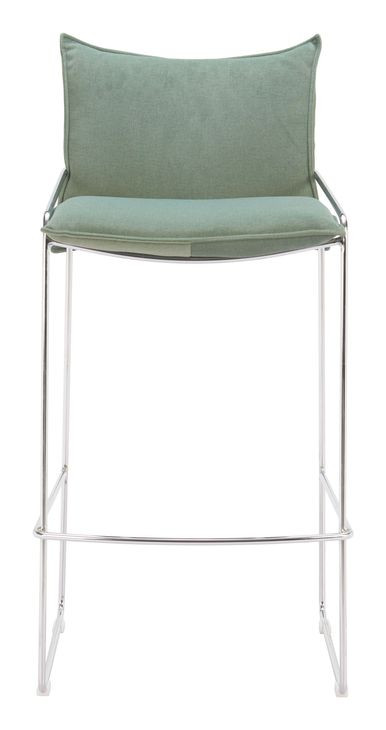 Pola Green Upholstered Bar Stool