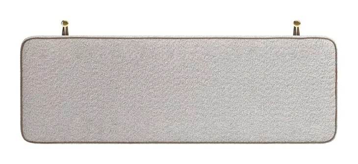 Bela Ivory and Brown Queen Upholstered Floating Headboard