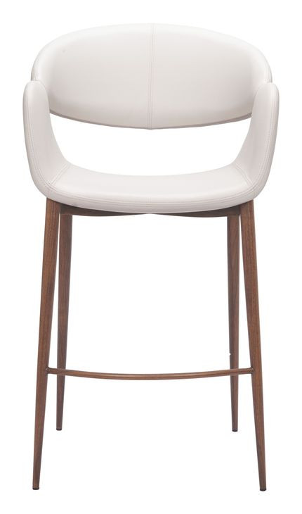 Limay Beige Upholstered Counter Height Stool