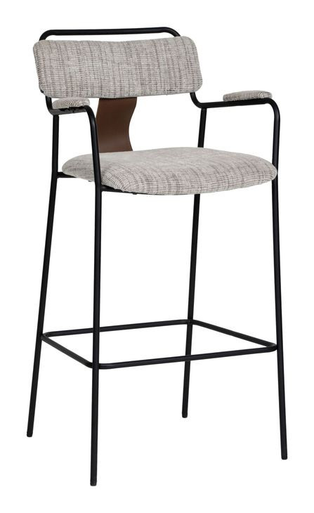 Couva Gray Upholstered Bar Stool Set of 2