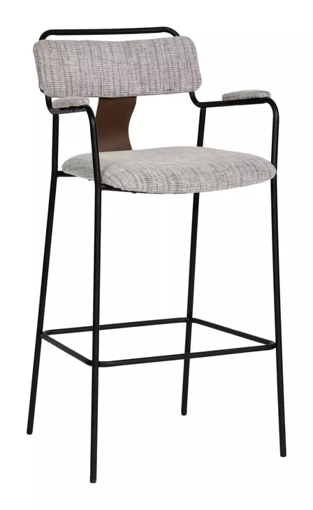 Couva Gray Upholstered Bar Stool Set of 2