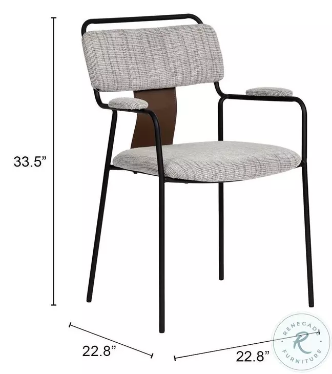 Couva Gray Tweed Dining Chair Set of 2