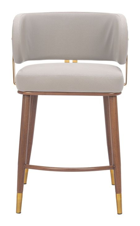 Brew Beige Upholstered Counter Height Stool