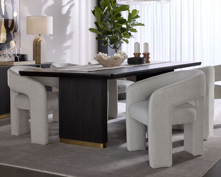 Kalla Charcoal And Natural Rectangular Dining Table
