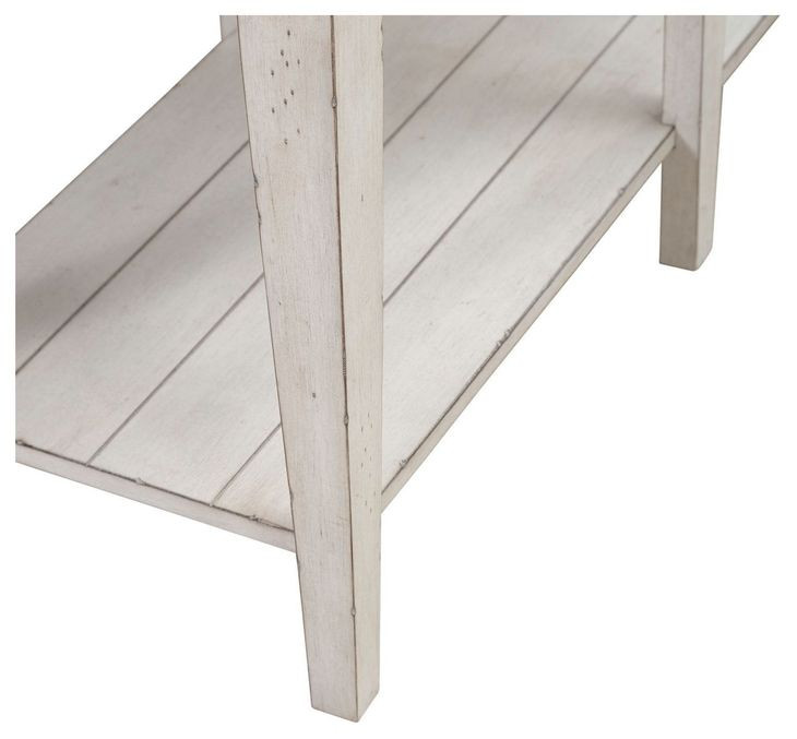 Lake House Weathered White Rectangular Sofa Table