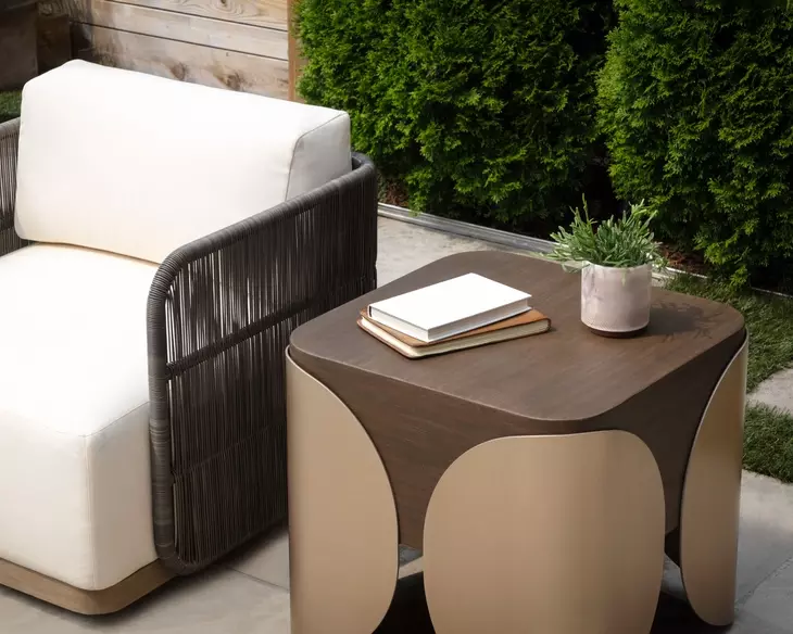 Ravenna Stinson Cream Performance Fabric Swivel Outdoor Arm Chair