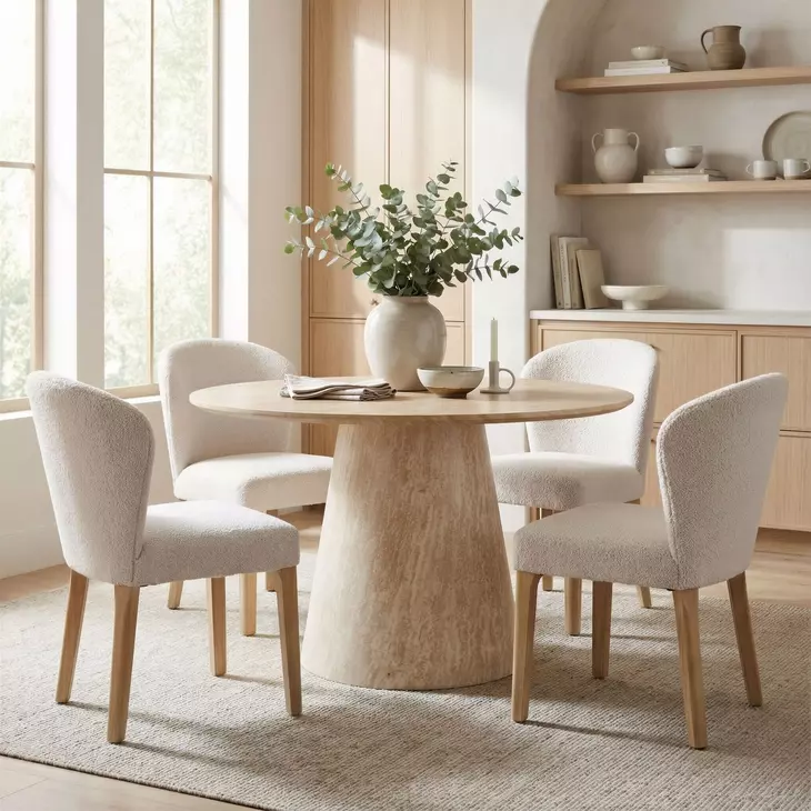 Mondstein Ivory Upholstered Dining Chair Set of 2
